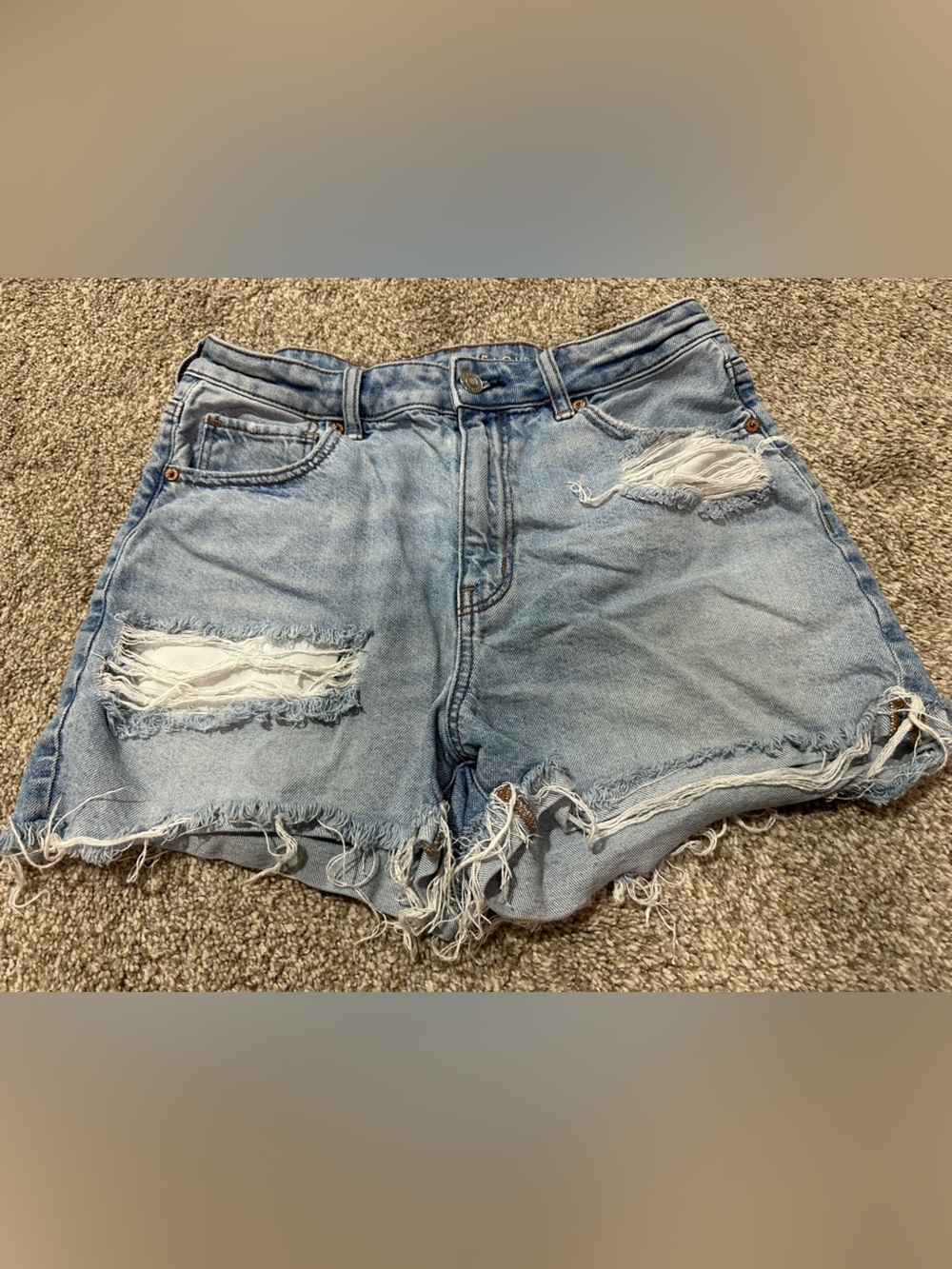 American Eagle Outfitters Light Wash Distressed Denim Shorts